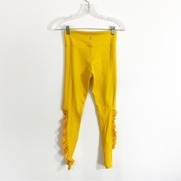 Zyia Daffodil Mesh Light N Tight Yellow Ruched Leggings Pants 2 - Picture 6 of 11